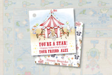 Load image into Gallery viewer, Circus Theme Valentine Gift Tags - Printable Carnival Classroom Tags
