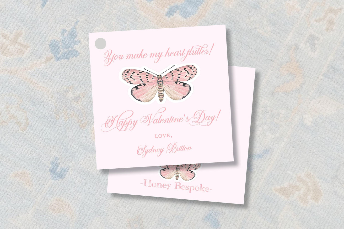 Printable Galentines Day Butterfly Gift Tags - Digital Valentines Cards