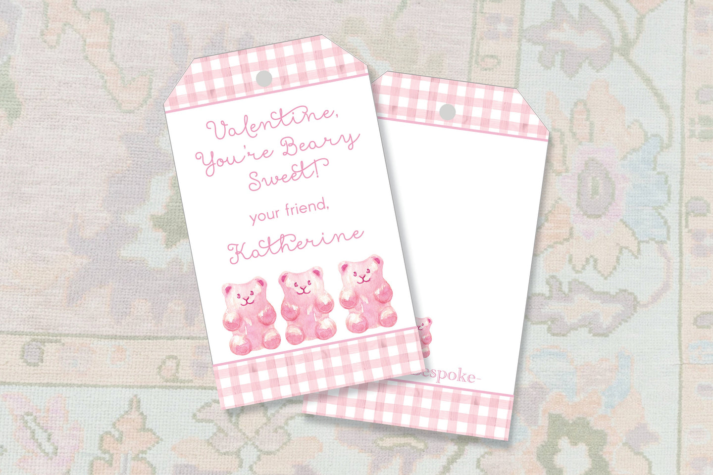 Beary Cute Valentines Gift Tag - Sweet Gummy Bear Grandmillennial Valentine