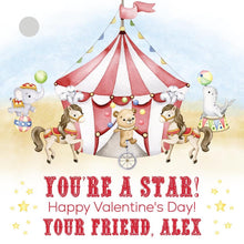 Load image into Gallery viewer, Circus Theme Valentine Gift Tags - Printable Carnival Classroom Tags
