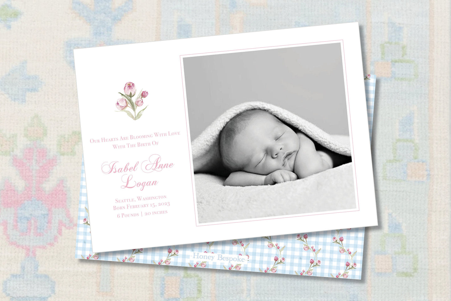 Love Shack Fancy Birth Announcement