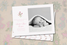 Load image into Gallery viewer, Love Shack Fancy Inspired Watercolor Birth Announcement
