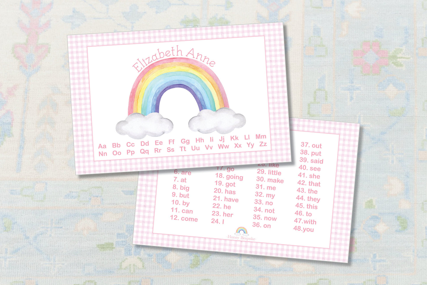 Personalized Laminated Rainbow Placemat