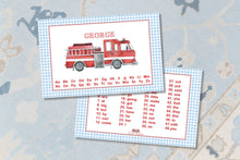 Load image into Gallery viewer, Personalized Laminated Firetruck Placemat
