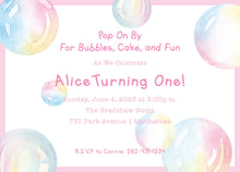 Load image into Gallery viewer, Pink Bubble Party Birthday Invitation
