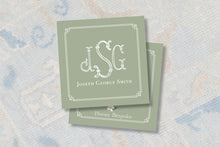 Load image into Gallery viewer, Personalized Green Monogram Enclosure Card
