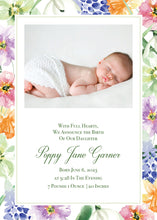 Load image into Gallery viewer, Floral Birth Announcement
