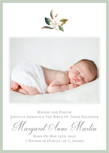 Load image into Gallery viewer, Magnolia Flower Birth Announcement
