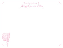 Load image into Gallery viewer, Pink Bonnet Baby Stationery
