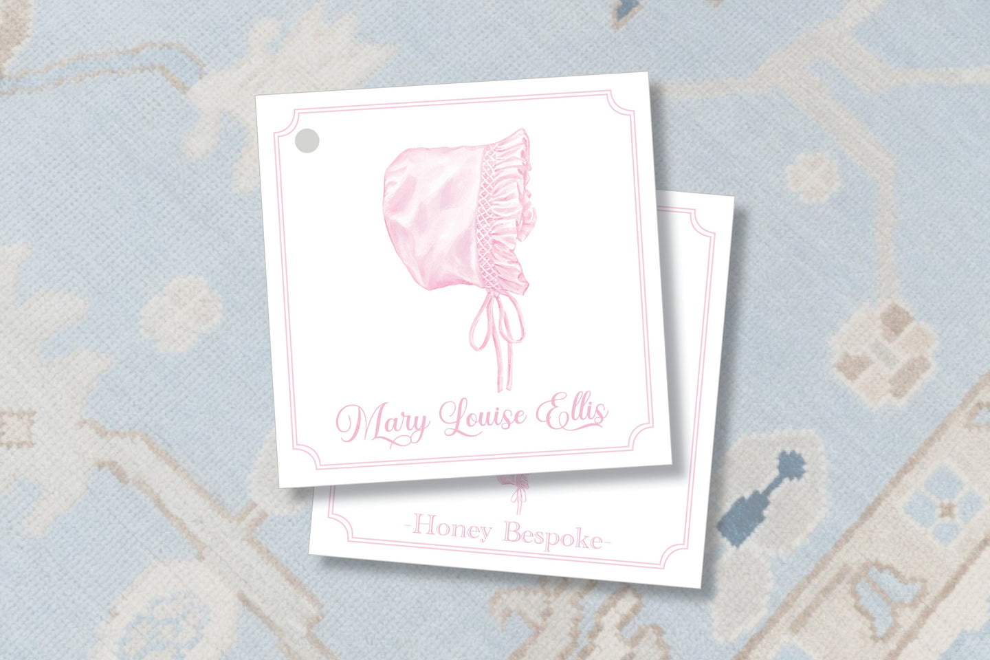 Pink Baby Bonnet Enclosure Card