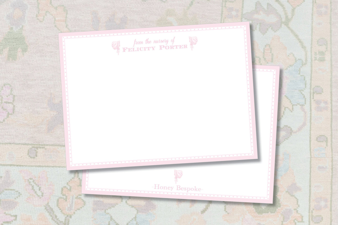 Watercolor Pink Bonnets Stationery