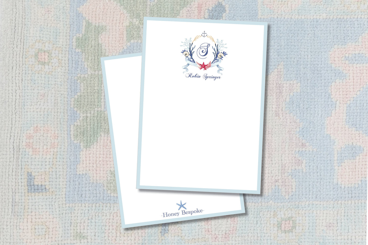 Watercolor Crest Stationery