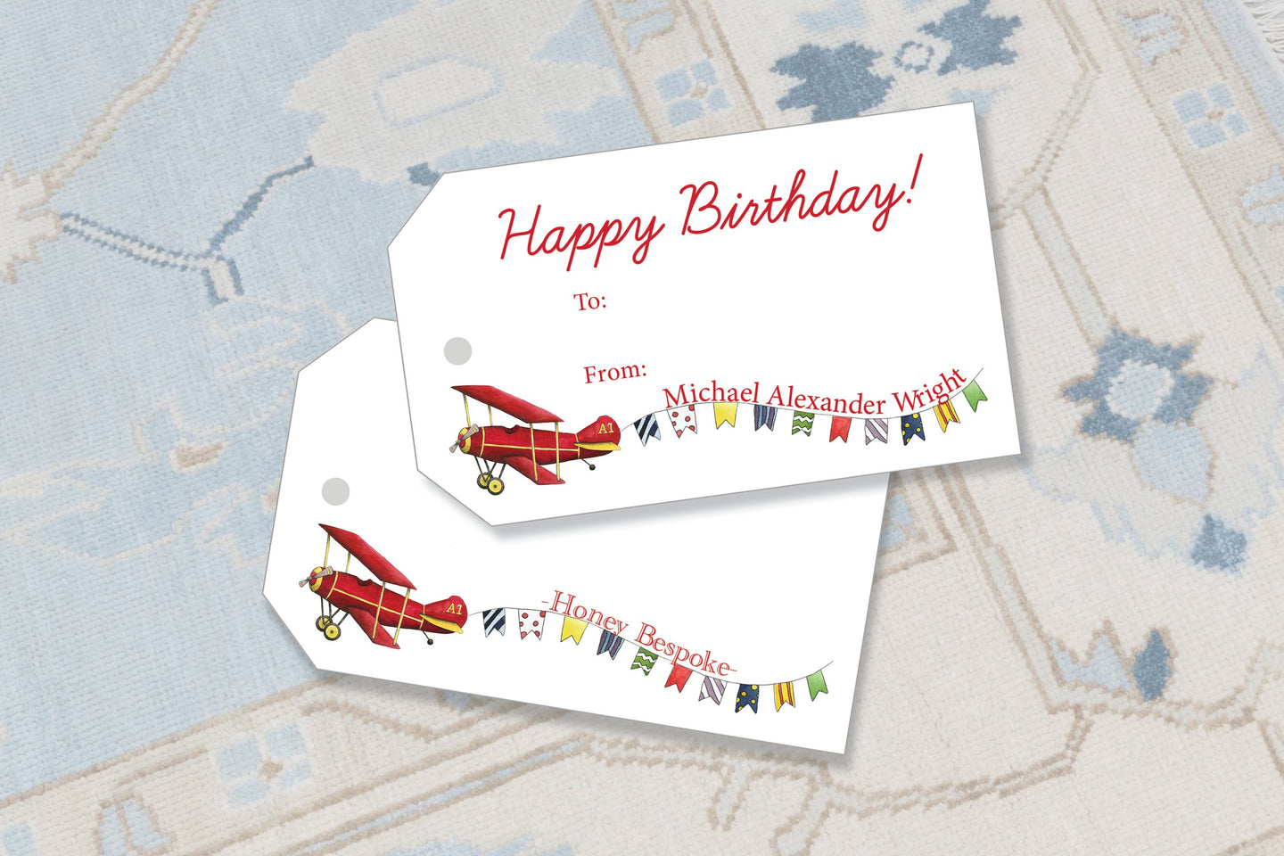 Red Airplane Gift Tags
