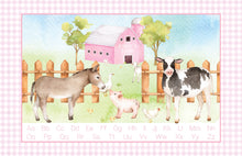 Load image into Gallery viewer, Personalized Laminated Pink Farm Animals Placemat
