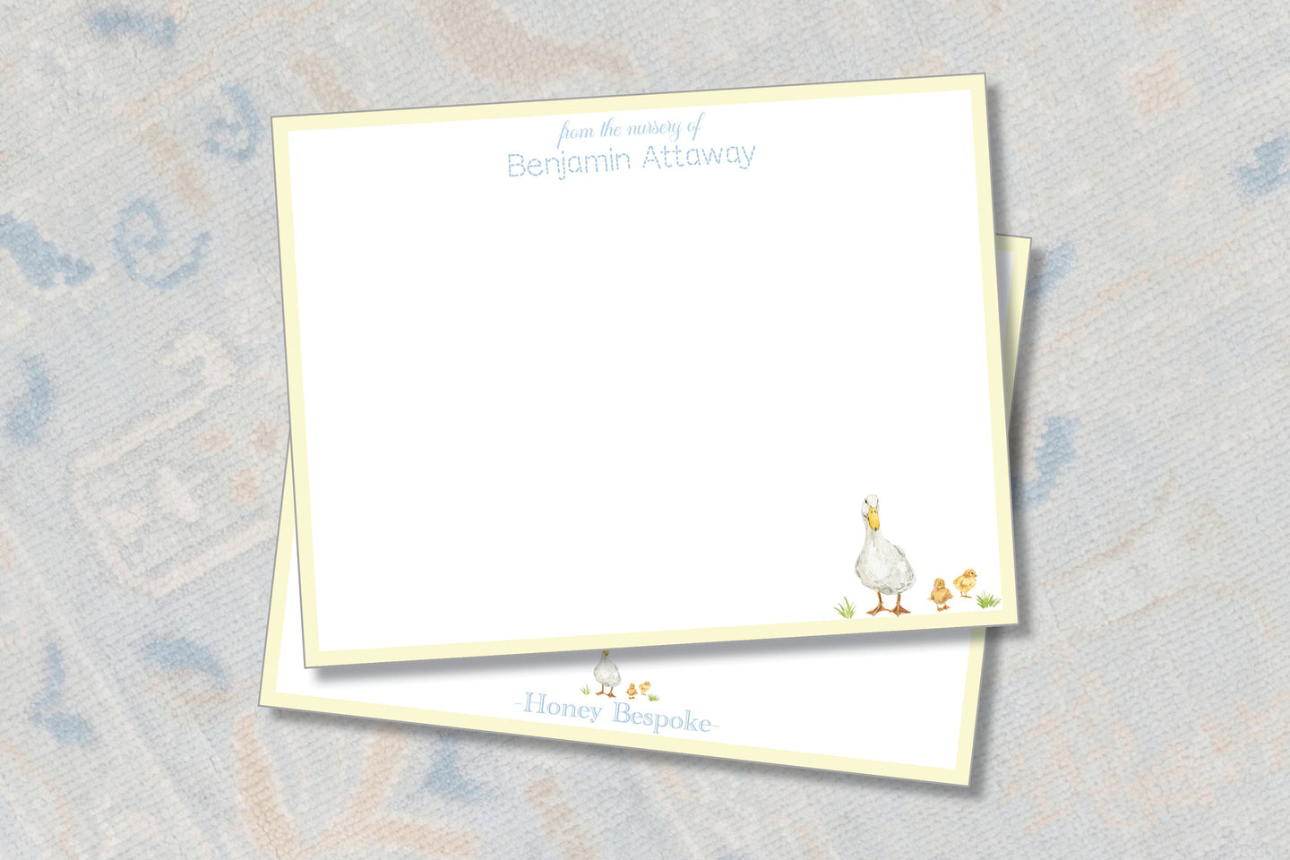 Momma Duck and Ducklings Baby Stationery