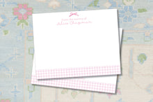 Load image into Gallery viewer, Pink Bow and Gingham Stationery
