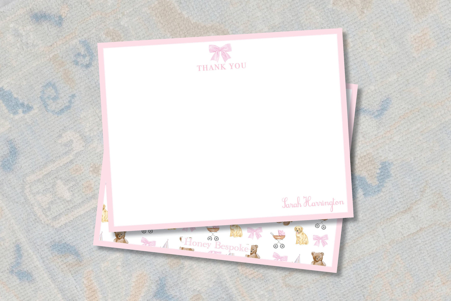 Classic Watercolor Baby Girl Things Stationery