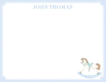 Load image into Gallery viewer, Personalized Baby Boy Rocking Horse Stationery
