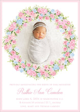 Load image into Gallery viewer, Flower Wreath Birth Announcement
